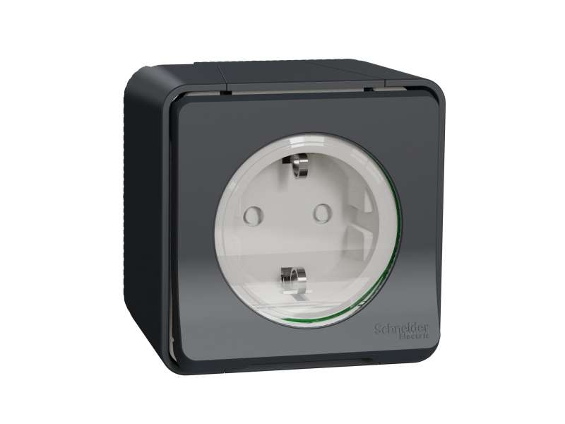 Schneider Electric Mureva Styl - utičnica - 16A - 2P + E - poklopac - siva;MUR36731
