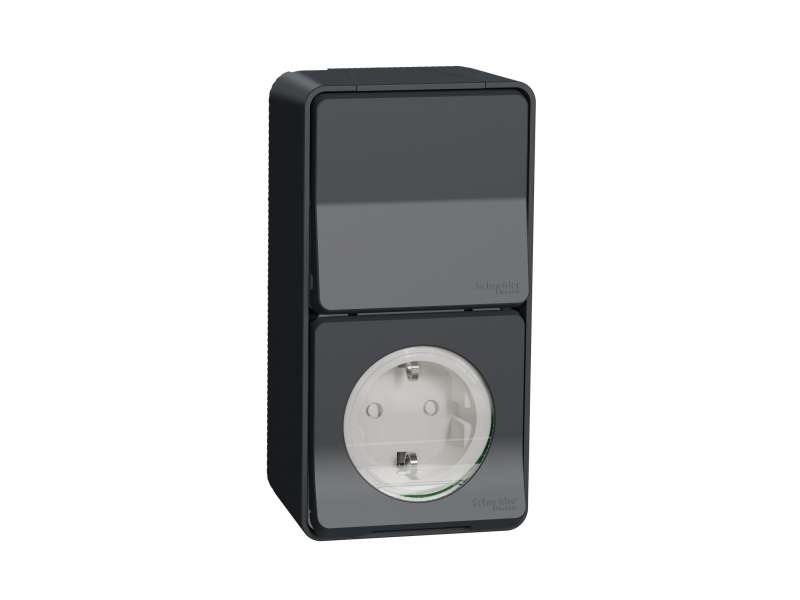 Schneider Electric Mureva Styl - utičnica + naizmenični prekidač - siva;MUR36024