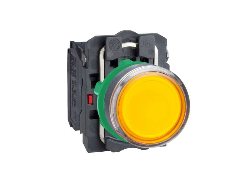 Schneider Electric Narandžasti udubljeni kompletni svetleći taster Ø22 sa povratkom 1NO+1NC 24V;XB5AW35B5
