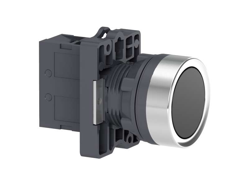 Schneider Electric Okrugi crni taster Ø 22 - flush spring return - 1NO;XA2EA21