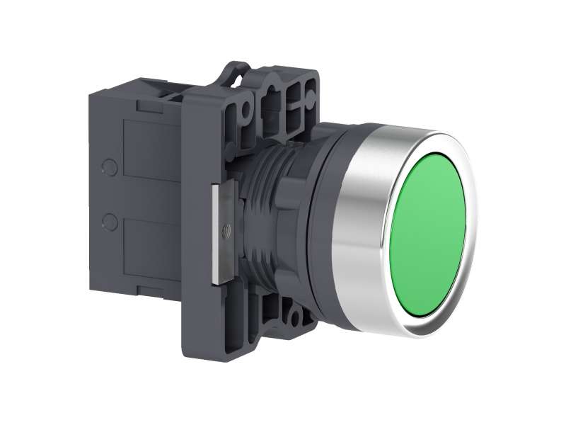 Schneider Electric Okrugli zeleni taster Ø 22 - flush spring return - 1NO;XA2EA31