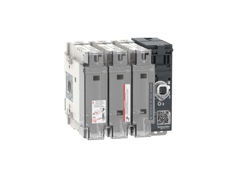 Schneider Electric Osigurač prekidačkog rastavljača, FuPacT GSD125, 125 A, 3 pola, tip osigurača DIN NH00, prednja i desna bočna kontrola;LV481413