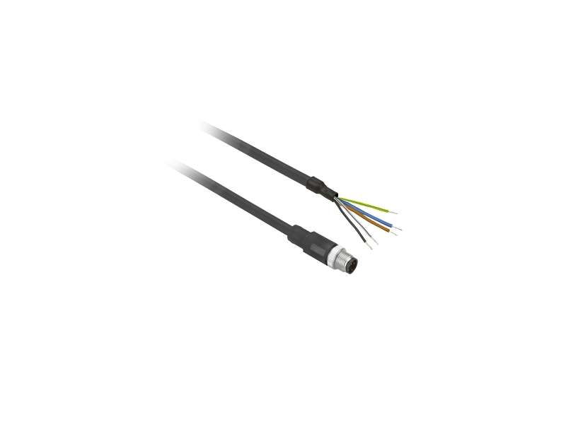 Schneider Electric Ožičen konektor XZ - ravni muški - M12 - 5-pinski - kabl PUR 2m;XZCP1564L2