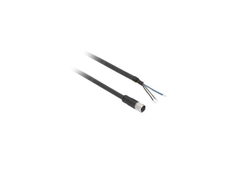 Schneider Electric Ožičen konektor XZ - ravni ženski - Ø 8 mm - 3-pinski - kabl PUR 2m;XZCP0166L2