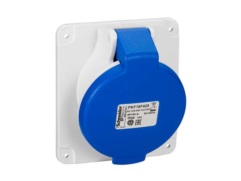 Schneider Electric PratiKa utičnica - vijčana - pod uglom - 16A - 3P + N + E -200...250 V AC-panel ; PKF16F425