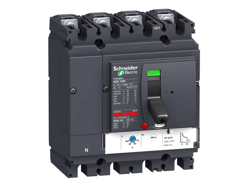 Schneider Electric Prekidač Compact NSX100B - TMD - 100 A - 4P 4d; LV429570