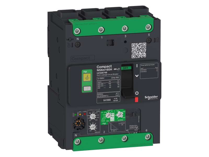 Schneider Electric Prekidač Compact NSXm F (36 kA na 415 VAC), 4P, 50 A Micrologic Vigi 4.1 zaštitna jedinica, EverLink priključci.