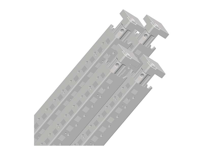Schneider Electric Set od 4 vertikalna profila za Spacial SF orman. visina: 2000 mm. RAL 7035.