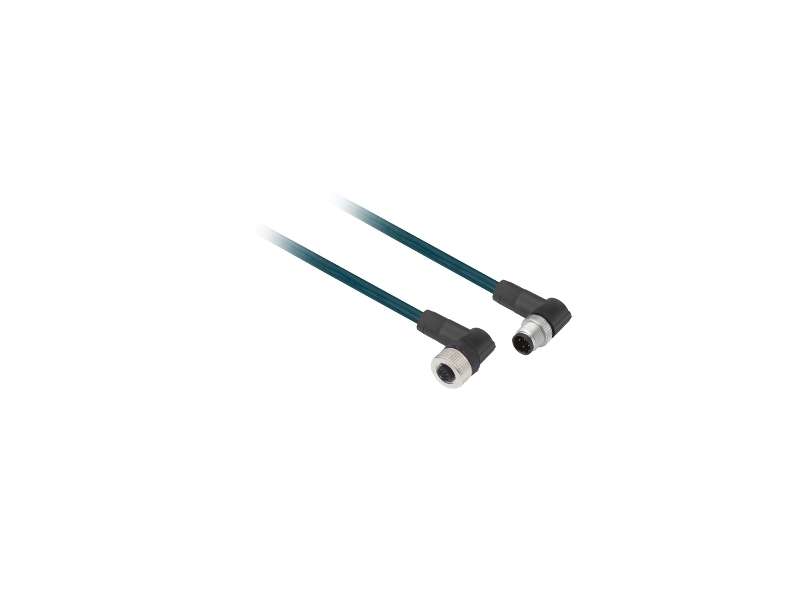 Schneider Electric Spojni kabl XZ - muški ravni M12 4-pinski -ženski zglobni M12 4-pinski - PUR 2m;XZCR1512041C2