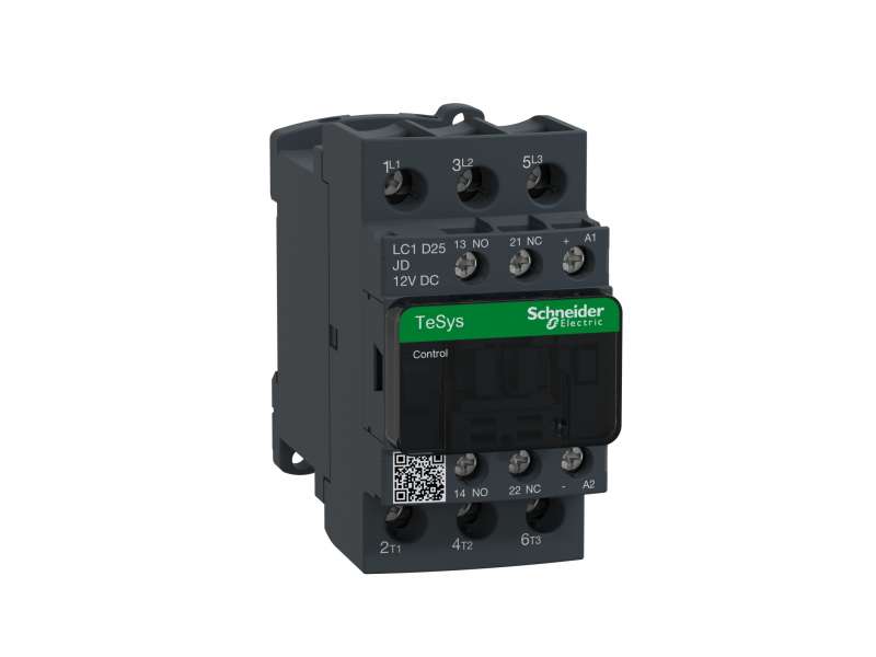 Schneider Electric TeSys D kontaktor - 3P(3 NO) - AC-3 - <= 440 V 25 A - 12 V DC kalem; LC1D25JD