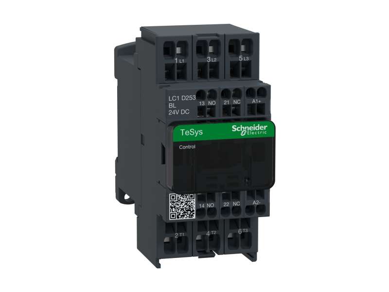 Schneider Electric TeSys D kontaktor - 3P(3 NO) - AC-3 - <= 440 V 25 A - 24 V DC kalem; LC1D253BL