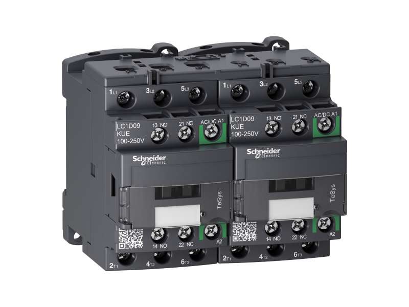 Schneider Electric TeSys D kontaktor za promenu smera-3P-<=440V-9 A AC-3-100...250V AC/DC kalem;LC2D09KUE