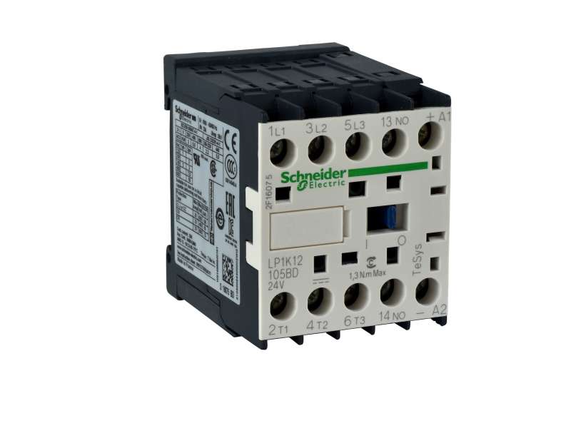 Schneider Electric TeSys K kontaktor - 3P(3 NO) - AC-3 - <= 440 V 9 A - 24 V DC kalem ; LP1K09105BD