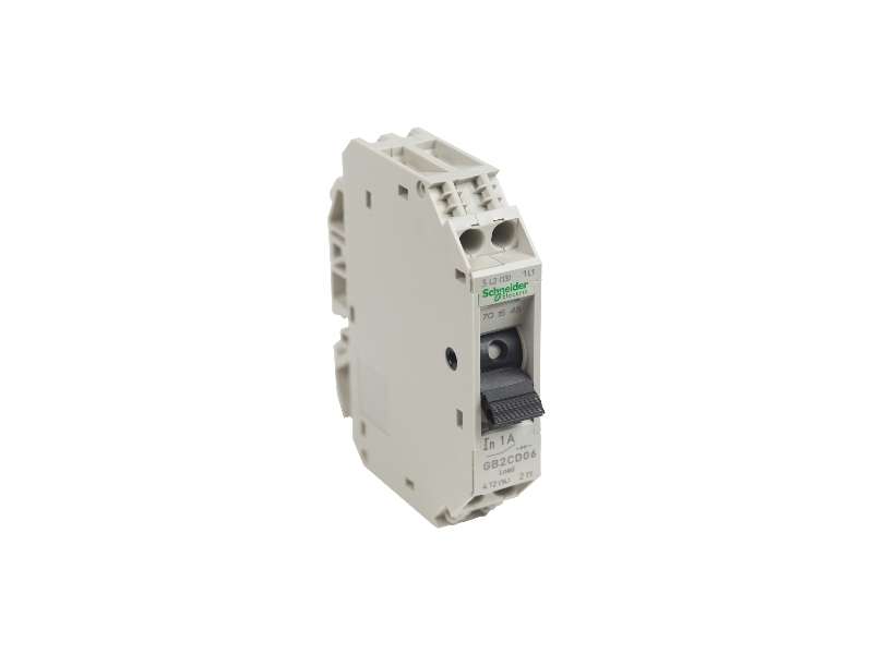 Schneider Electric Thermal magnetic circuit breaker, TeSys GB2, 1P+N, 1 A, Icu 50 kA@240 V;GB2CD06