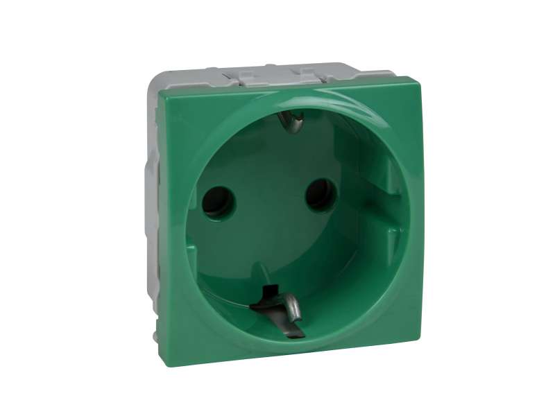 Schneider Electric Unica - 1 utičnica - 2P+E, zaštita, šuko- 2 m - zelena;MGU3.037.06