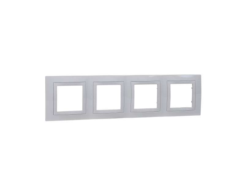 Schneider Electric Unica Basic - dekorativni ram - četvorostruki, H71 - beli/beli;MGU2.008.18