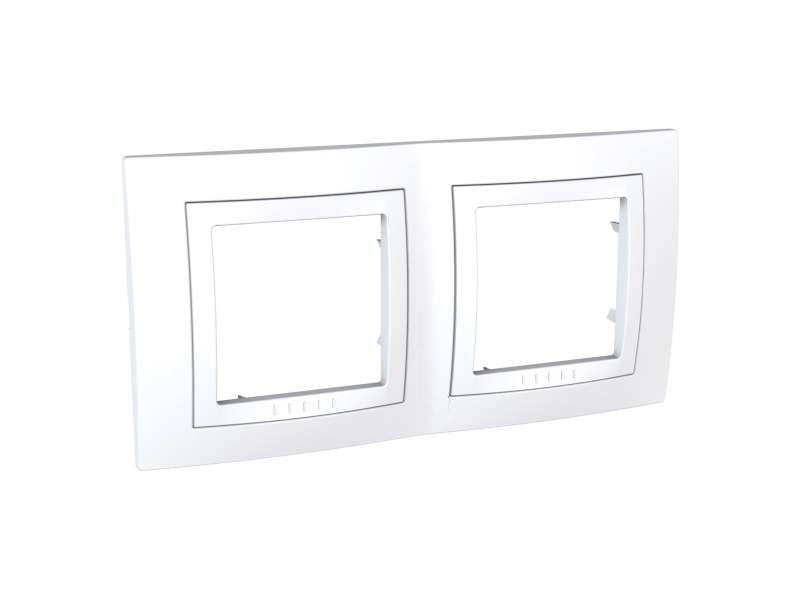 Schneider Electric Unica Basic - dekorativni ram - dvostruki, H71 - beli/beli;MGU2.004.18