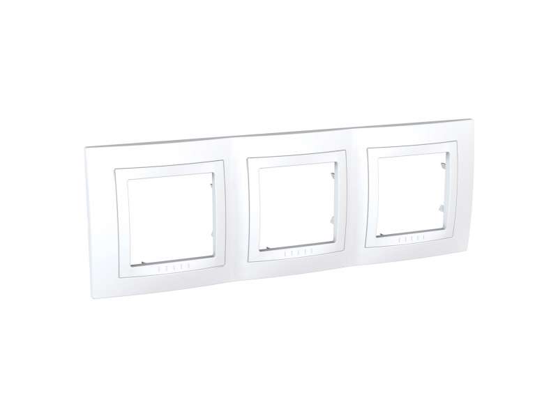 Schneider Electric Unica Basic - dekorativni ram - trostruki, H71 - beli/beli;MGU2.006.18