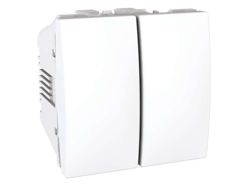 Schneider Electric Unica - dvostruki naizmenični 10 AX 250 VAC - 2 m - beli;MGU3.213.18