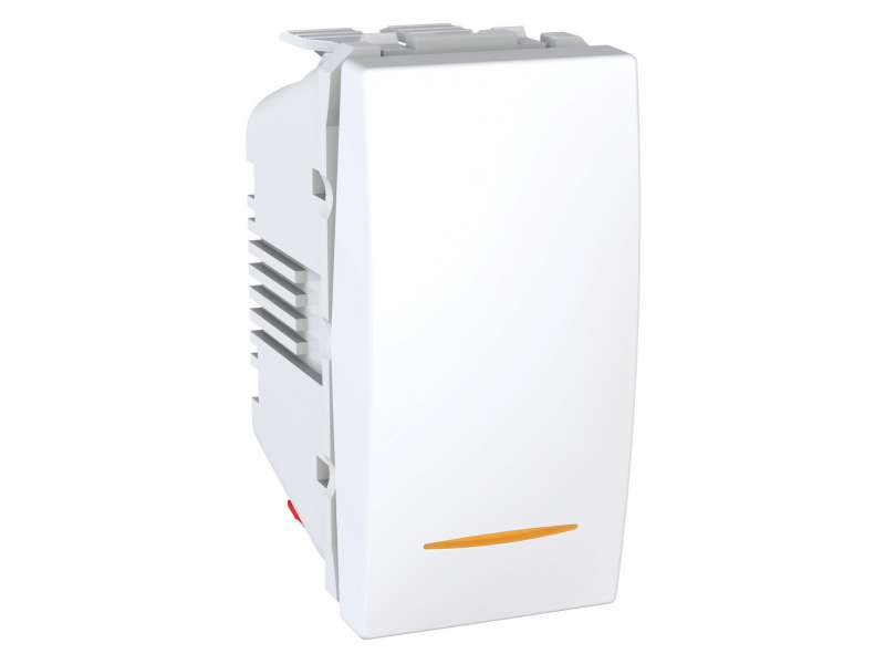 Schneider Electric Unica - jednopolni prekidač - 10 AX 250 VAC - 1 m - beli;MGU3.101.18S