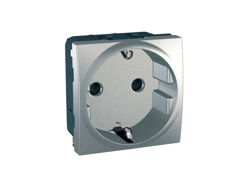 Schneider Electric Unica Top/Class - 1 utičnica - 2P+E, zaštita, šuko - 2 m - aluminijum;MGU3.037.30