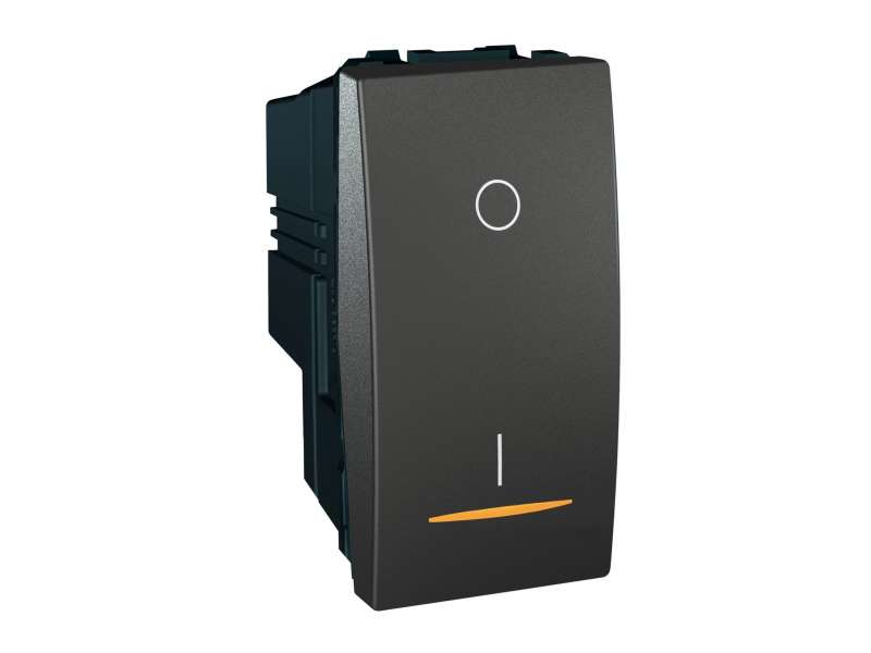 Schneider Electric Unica Top/Class - dvopolni prekidač - 16 AX 250 VAC - 1 m - grafit;MGU3.162.12S