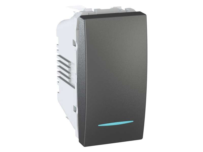 Schneider Electric Unica Top/Class - jednopolni prekidač - 10 AX 250 VAC - 1 m - grafit;MGU3.101.12N