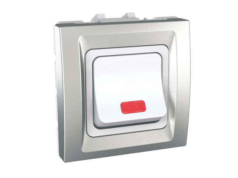 Schneider Electric Unica Top/Class - jednopolni prekidač sa lampicom - 32 A 250 VAC - 2 m - alumin.;MGU3.232.30S