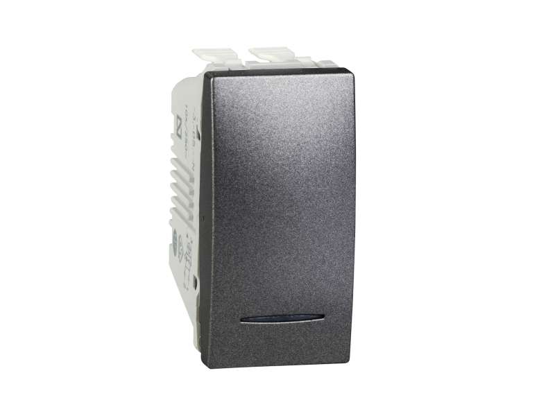 Schneider Electric Unica Top/Class - unakrsni prekidač - 10 AX 250 VAC - 1 m - grafit;MGU3.105.12N