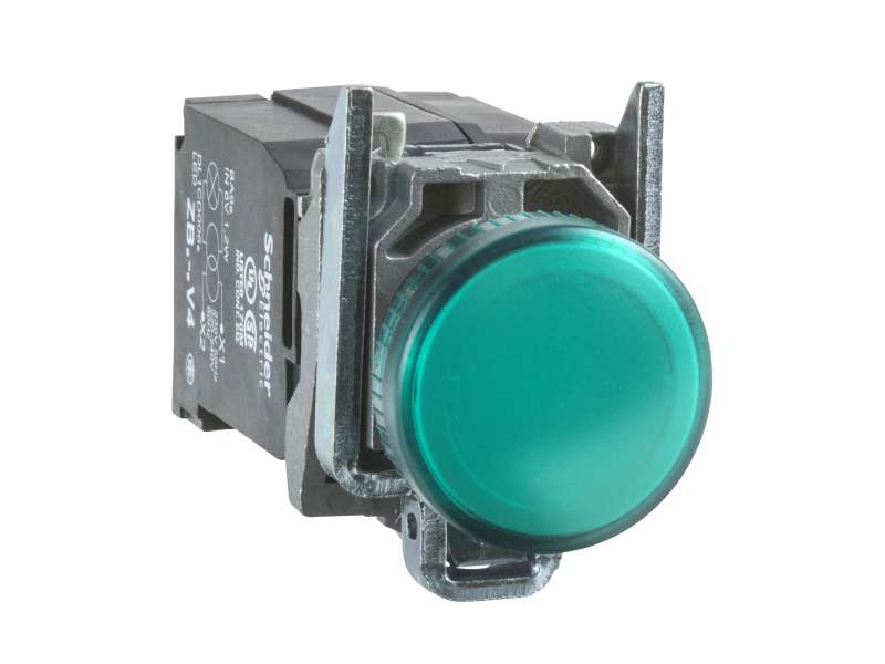 Schneider Electric Zelena kompletna signalna lampica Ø22 ravna sočiva sa BA9s sijalicom 230..240V;XB4BV43