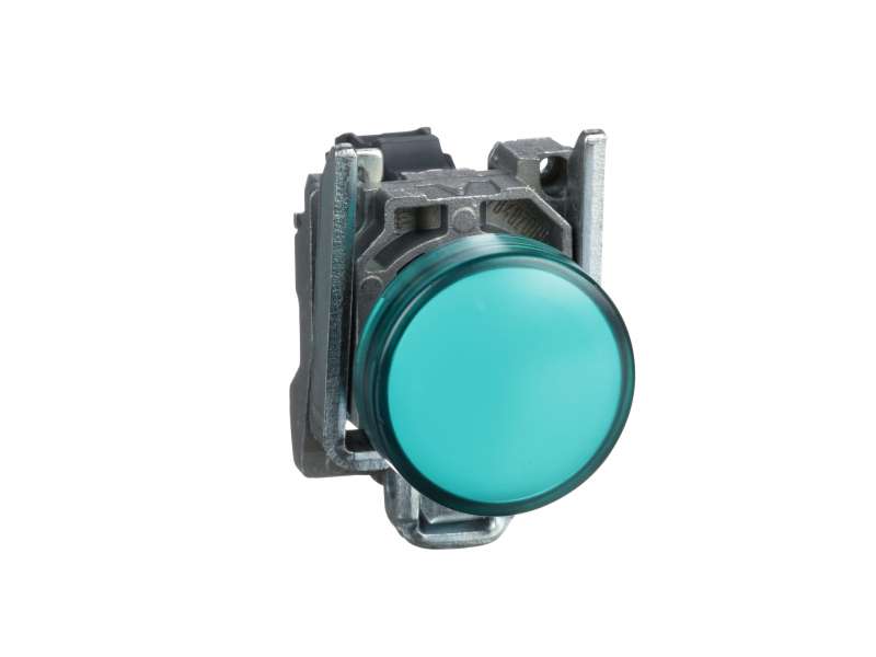Schneider Electric Zelena kompletna signalna lampica Ø22 ravna sočiva sa integrisanim LED 110…120V;XB4BVG3