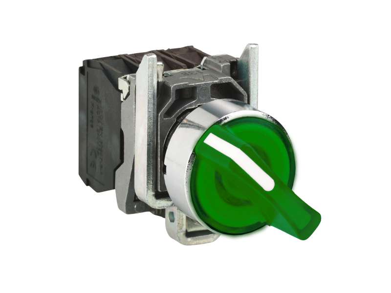 Schneider Electric Zeleni kompl. svetleći izborni taster Ø22 2-pozicije bez povratka 1NO+1NC 120V;XB4BK123G5