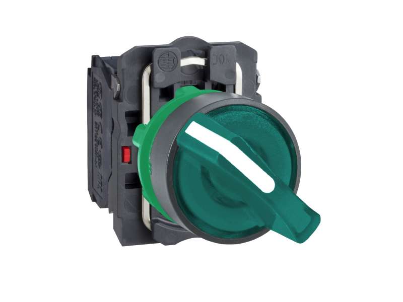 Schneider Electric Zeleni komplet. svetleći izborni taster Ø22 2-pozicije bez povratka 1NO+1NC 24V;XB5AK123B5