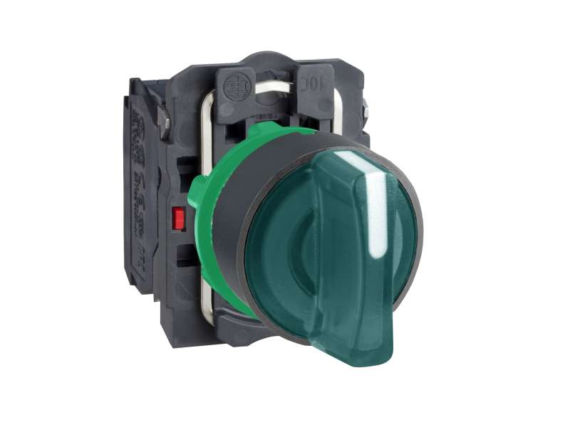Schneider Electric Zeleni kompletni izborni prekidač Ø22 3-pozicije bez povratka 1NO+1NC 230V;XB5AK133M5