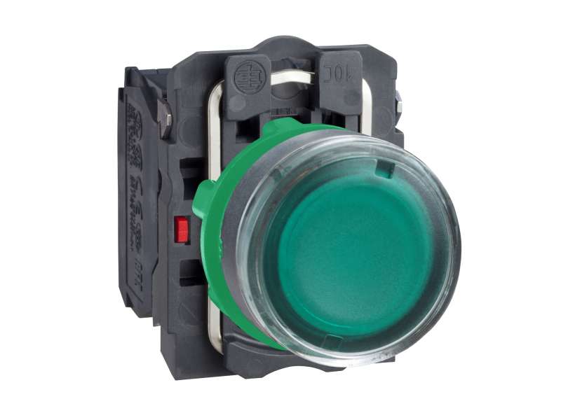 Schneider Electric Zeleni udubljeni kompl. svetleći taster Ø22 sa povratkom 1NO+1NC 24V;XB5AW33B5