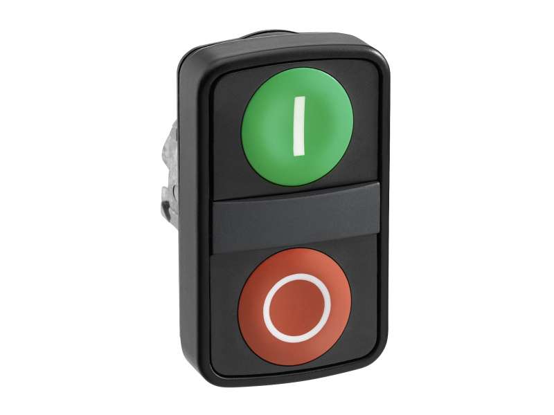 Schneider Electric Zeleni udubljeni/crveni izbočeni dvostruki taster Ø22 sa oznakama;ZB4BL73417