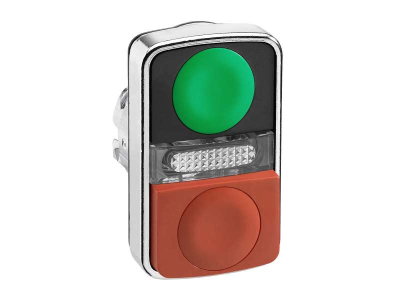 Schneider Electric Zeleni udubljeni/crveni izbočeni svetleći dvostruki taster Ø22 neobeleženo;ZB4BW7L3740
