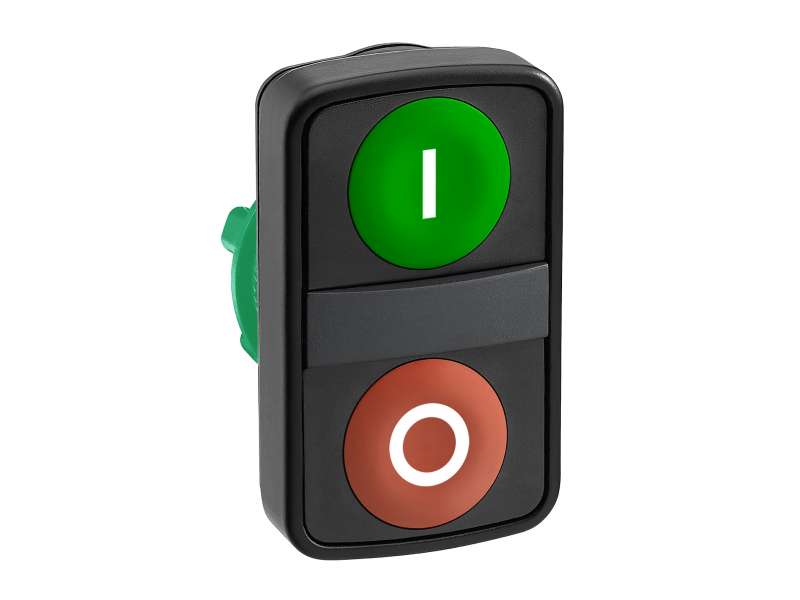 Schneider Electric Zeleni udubljeni/crveni udubljeni dvostruki taster Ø22 sa oznakama;ZB5AA7341