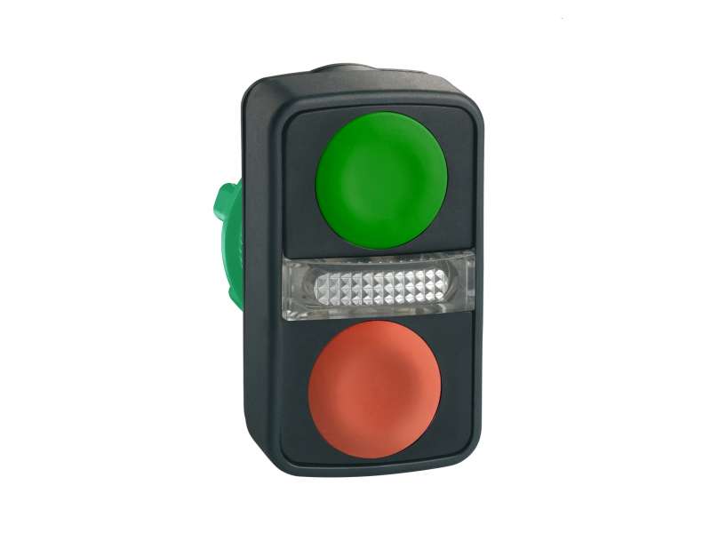 Schneider Electric Zeleni udubljeni/crveni udubljeni svetleći dvostruki taster Ø22 neobeleženo;ZB5AW7A3740
