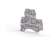 Klemsan 4 mm2, Screw connection, Double-level 1 In 1 Out terminal block, Insulation material PA, Grey; 325349