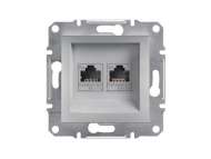 Schneider Electric Asfora dupla komunikaciona utičnica kat. 5e UTP, bez rama, aluminijum;EPH4400161