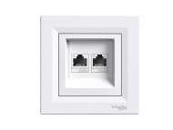 Schneider Electric Asfora - dupla komunikaciona utičnica - RJ45 kat. 6 UTP beli;EPH4800121