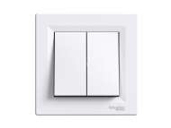 Schneider Electric Asfora - dupli Asfora - jednopolni prekidač - 10AX vijčani priključci, beli; EPH0300321