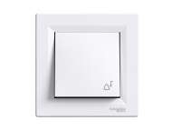 Schneider Electric Asfora - jednopolni taster -10A bez zavrtnja, simbol zvona, beli; EPH0800121
