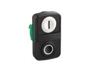 Schneider Electric Beli udubljeni/crni udubljeni dvostruki taster Ø22 sa oznakama;ZB5AA7121