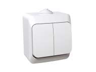 Schneider Electric Cedar Plus - dupli jednopolni prekidač - 16AX, beli;WDE000550
