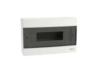 Schneider Electric Easy9 EU, nadgradna tabla, 1x12 M, 2 priključna bloka PE/N, zatamnjena vrata; EZ9EUC112
