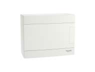Schneider Electric Easy9 EU, nadgradna tabla, 1x8 M, 2 priključna bloka PE/N, bela vrata; EZ9EUD108