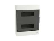 Schneider Electric Easy9 EU, nadgradna tabla, 2x12 M, 2 priključna bloka PE/N, zatamnjena vrata; EZ9EUC212