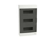 Schneider Electric Easy9 EU, nadgradna tabla, 3x12 M, 2 priključna bloka PE/N, zatamnjena vrata; EZ9EUC312